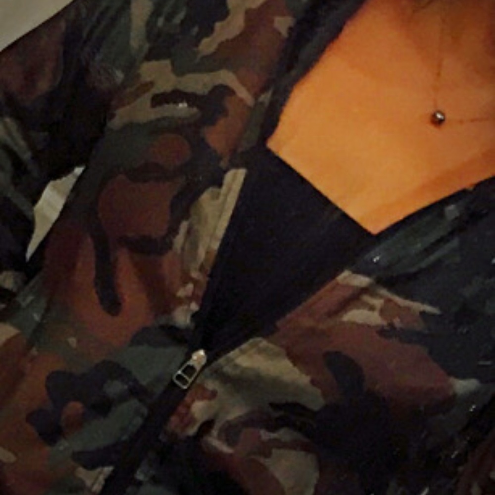 Delia Camouflaged Windbreaker Hoodie